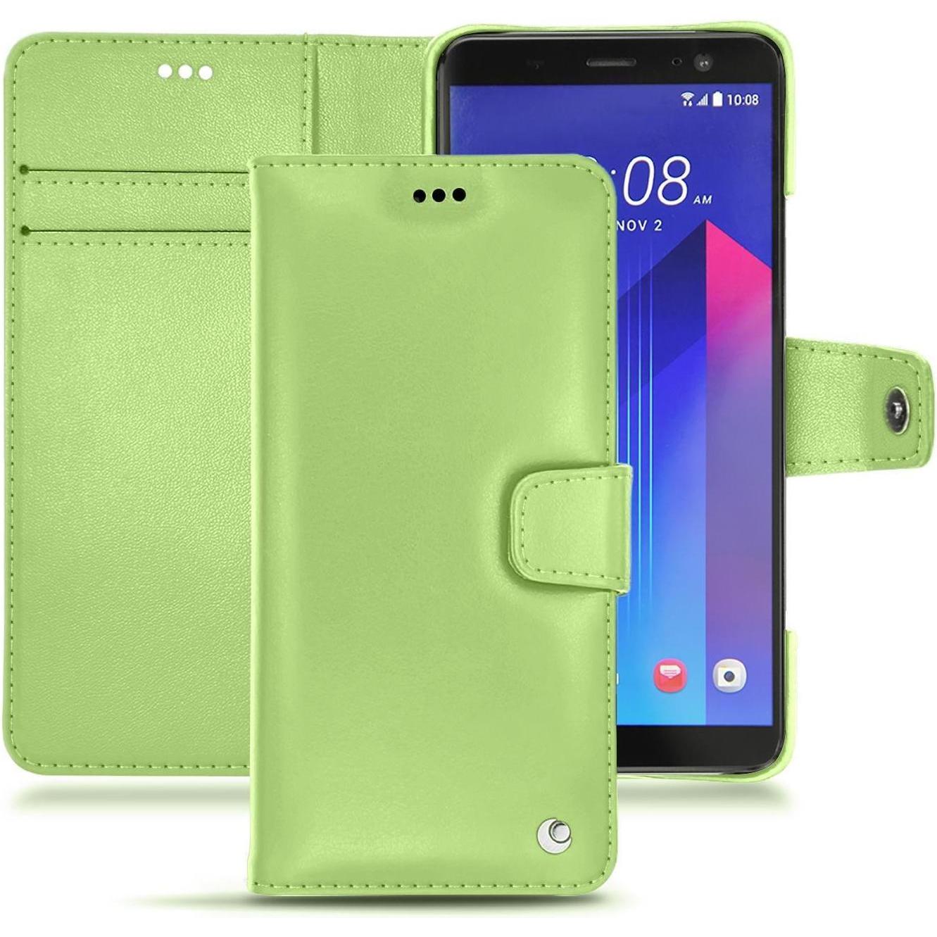 Noreve Lederschutzhülle Wallet (HTC U11+), Smartphone Hülle, Grün