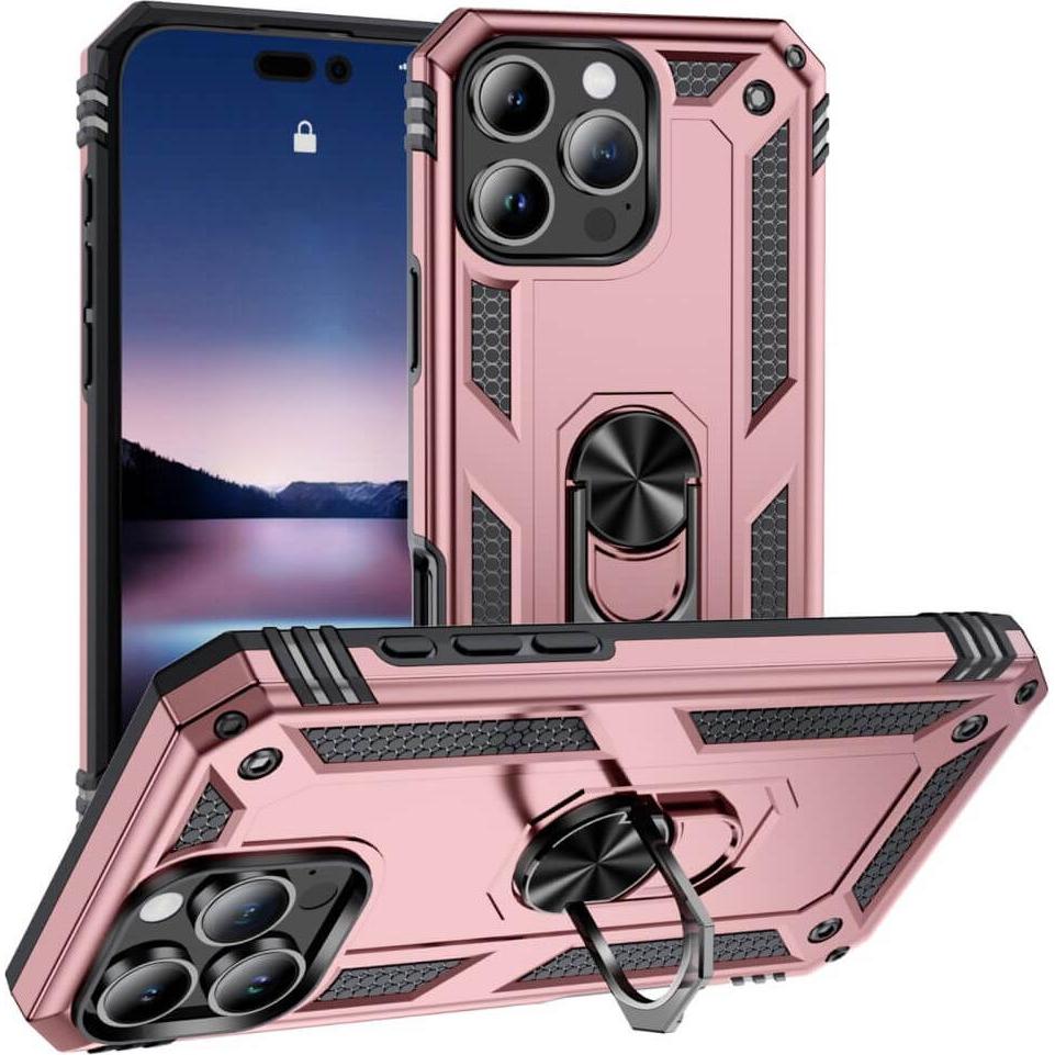 Cover-Discount iPhone 16 Pro Max - Armor Case mit Kickstand (Apple iPhone 16 Pro Max), Smartphone Hülle, Rosa