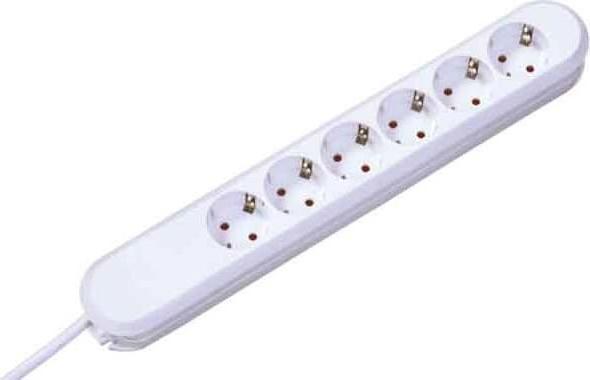 Image du produit Bachmann Bloc multiprise Smart 6x blanc 5m 5,0 m câble d'alimentation, vissé (vis réutilisables) reconnecter (6 x, CEE 7/3, 5 m)