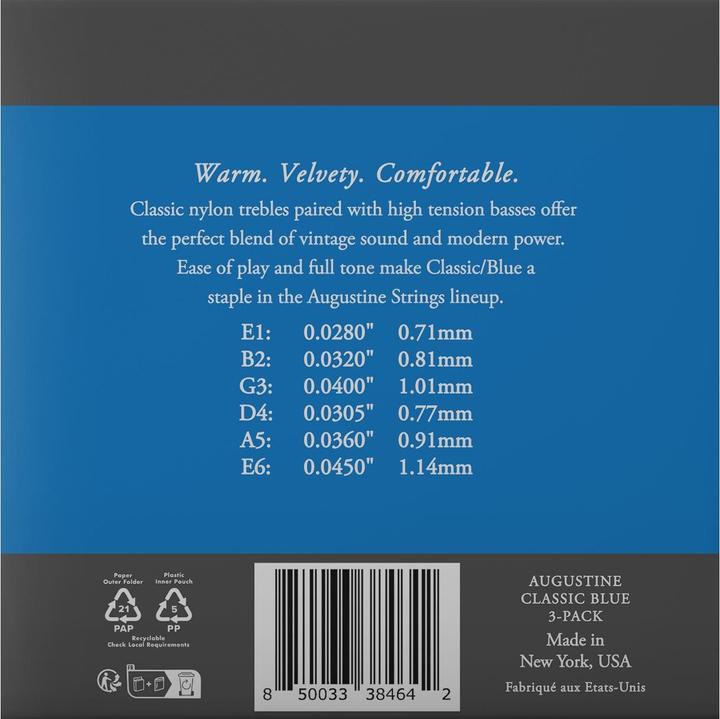 Actual product image Augustine Classic/Blue | Normal/High, 3-Pack Box (6 x, 0.04")
