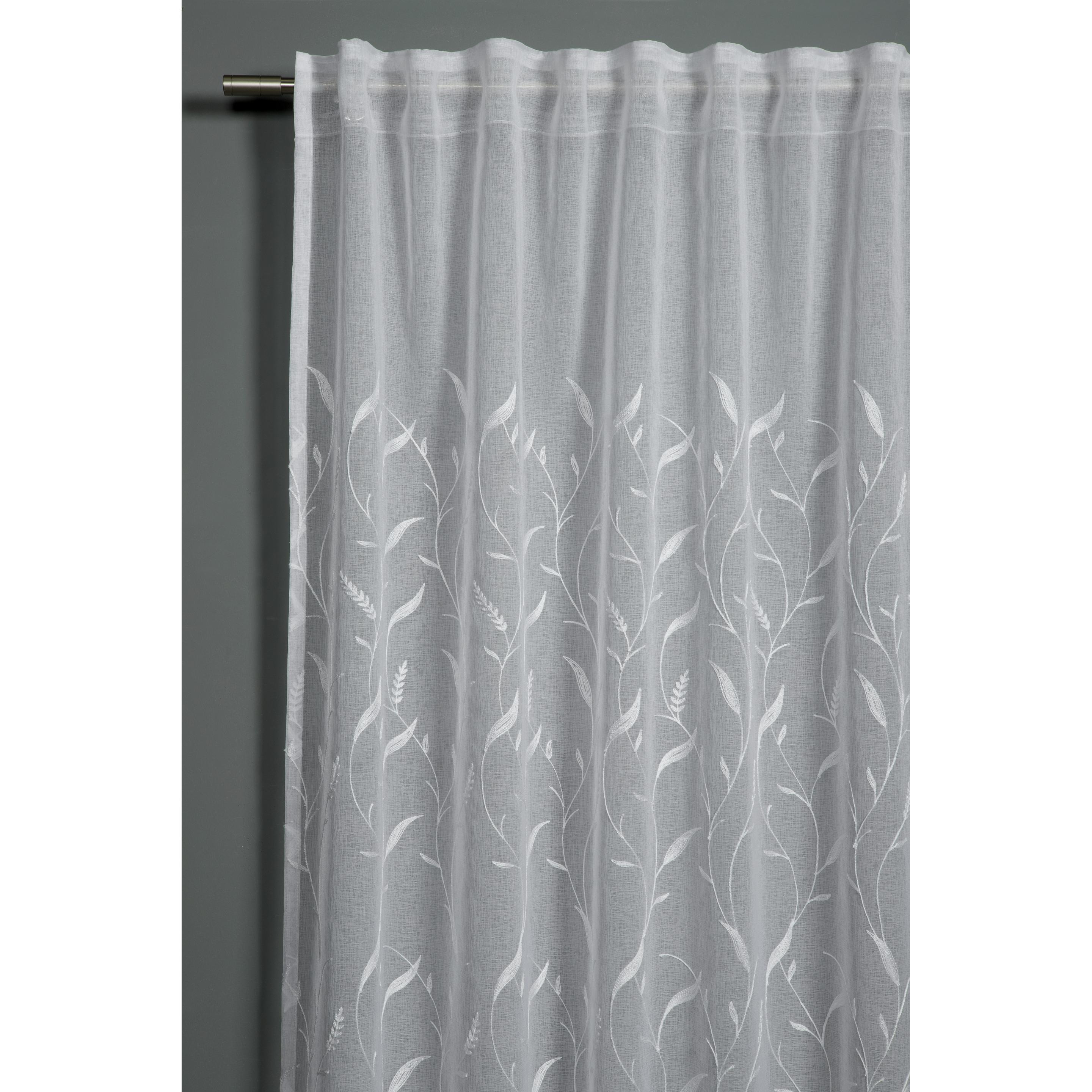 Sehlbach, Tenda, Fertiggardine Dolly-Voile Stickerei Ranke (245 x 140 cm)