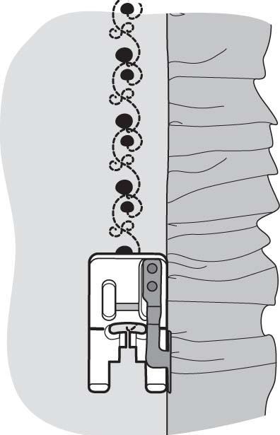 Husqvarna Transparante naaivoet B met liniaal rechts