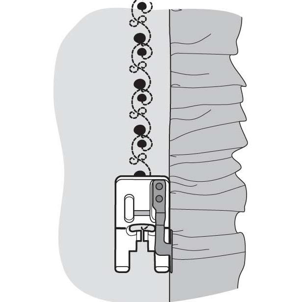 Husqvarna Transparenter Kantennähfuss B mit Lineal rechts, Nähzubehör, Transparent
