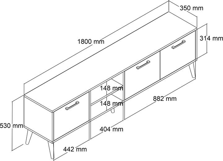 Produktbild Kalune Design Angela (180 x 35 x 53 cm)