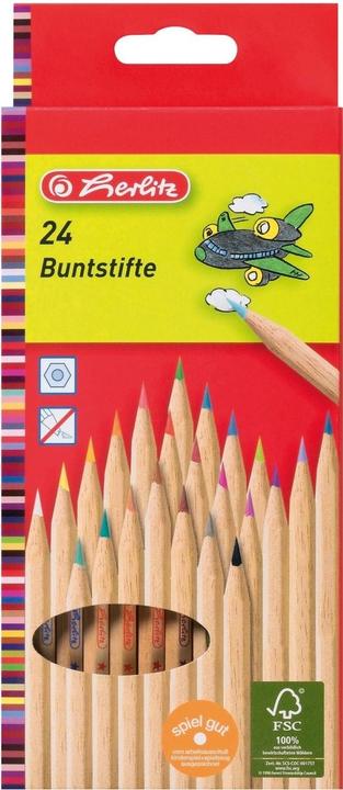 Herlitz Crayons natural FSC wood 24er hanging box (Assorted colours, 24 x)