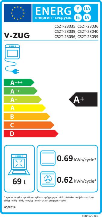 Energie-Label V-Zug 2303900002