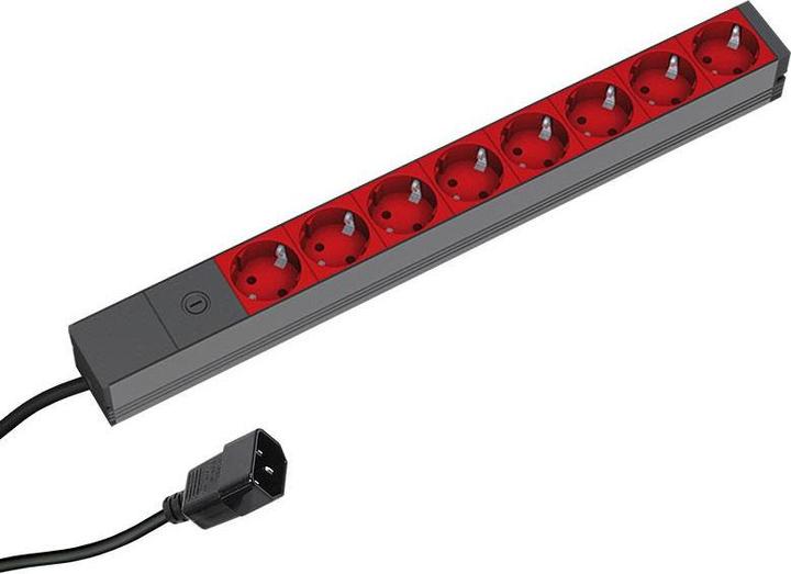 Actual product image Bachmann 19" 8-way power strip Fine-wire fuse