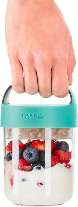 Actual product image Lékué Jar To Go turquoise, large 60 cl, Ø9.2 cm H 18.8 cm