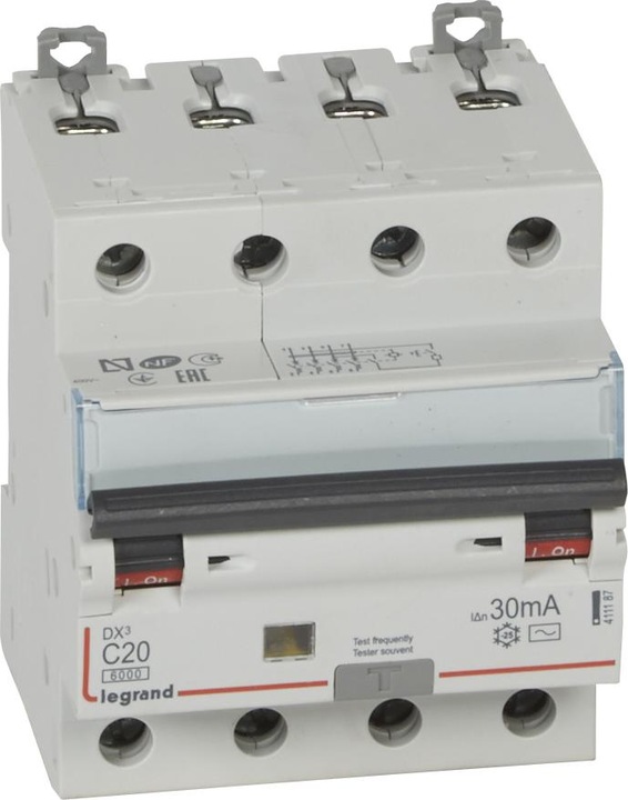Image du produit Legrand Interrupteur différentiel 4P 20A C 0,03A Type (411187)
