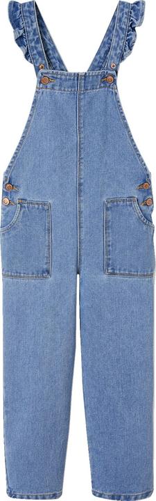 Actual product image Vertbaudet Girls' bib jeans with flounce straps (158)