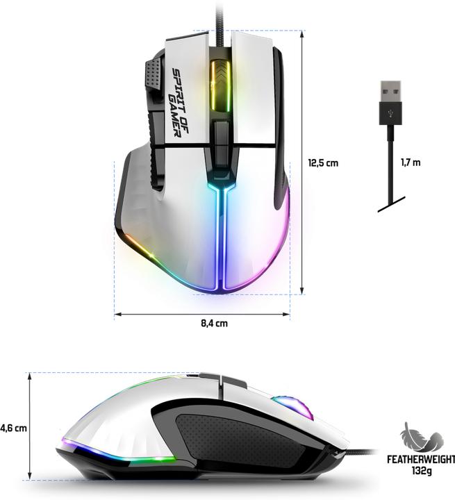 Produktbild Spirit Of Gamer Maus mit Kabel PRO-M5 (Kabelgebunden)