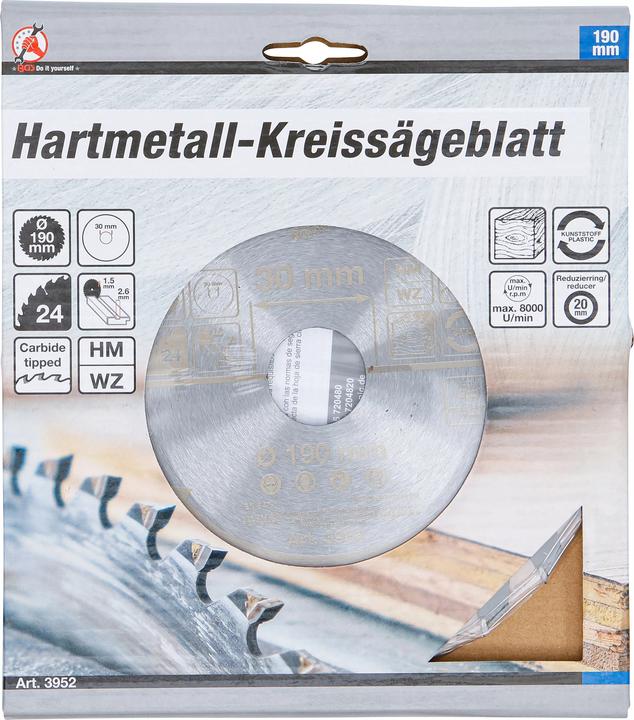 Actual product image BGS Carbide Tipped Circular Saw Blade Ø 190 x 30 x 2.5 mm 24 teeth