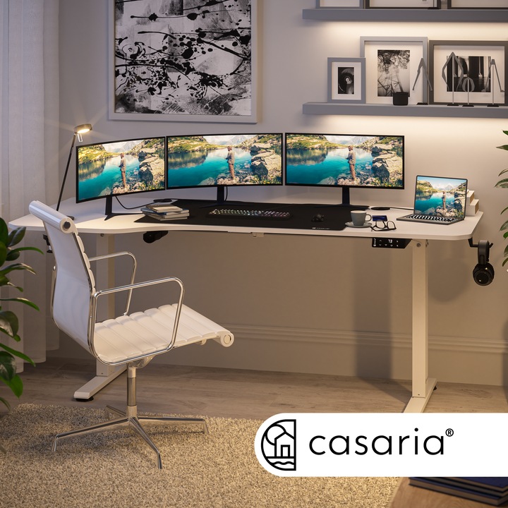 Immagine prodotto Casaria Scrivania regolabile in altezza + mousepad (160 x 75 x 118 cm)