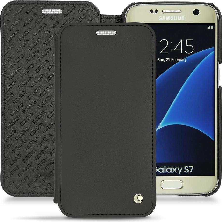 Noreve Lederschutzhülle horizontal (Samsung Galaxy S7), Smartphone Hülle, Schwarz