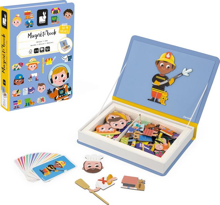 Actual product image Janod Magnetibook - Beroepen (English, French, German, Italian, 3 - 6 years)
