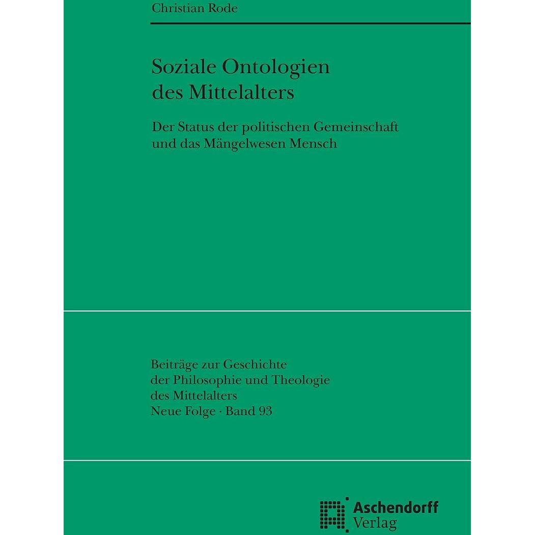 Thumbnail - Soziale Ontologien des Mittelalters, Fachbücher von Christian Rode