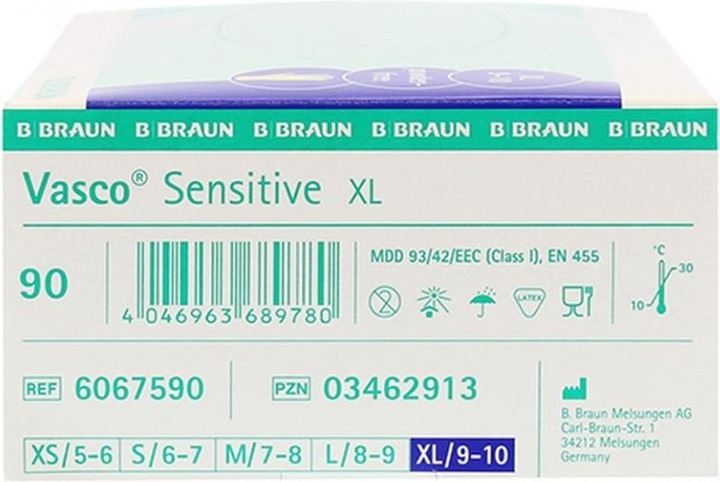 Produktbild B.Braun Sensitive Latexhandschuhe XL (90 Stk) (XL)
