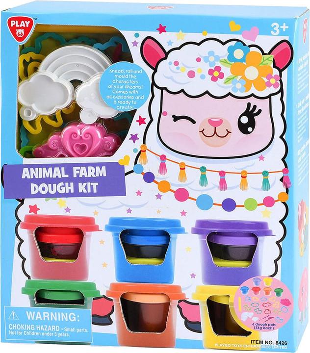 Play Kit d'argile Farm Animals, 6 pots en argile