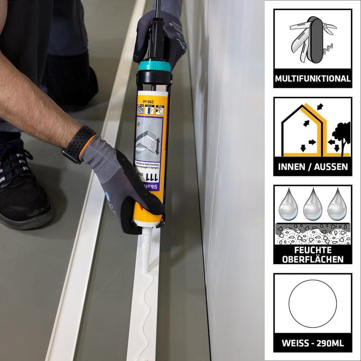 Produktbild Sika Sikaflex-111 Stick und Seal (0.42 kg, White, 290 ml)