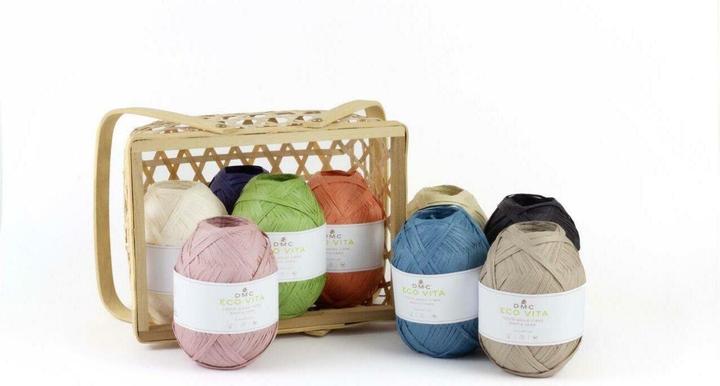 Actual product image DMC Cable fabric yarn Eco Vita Raffia 50 g, blue, pack size (100 m)