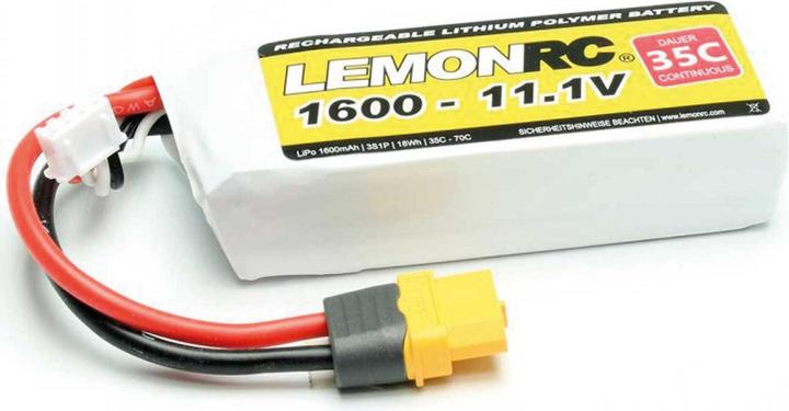 Productafbeelding Pichler LEMONRC XT 1600 - 11,1V (35C) Lipo Batterij (11.10 V, 1600 mAh)