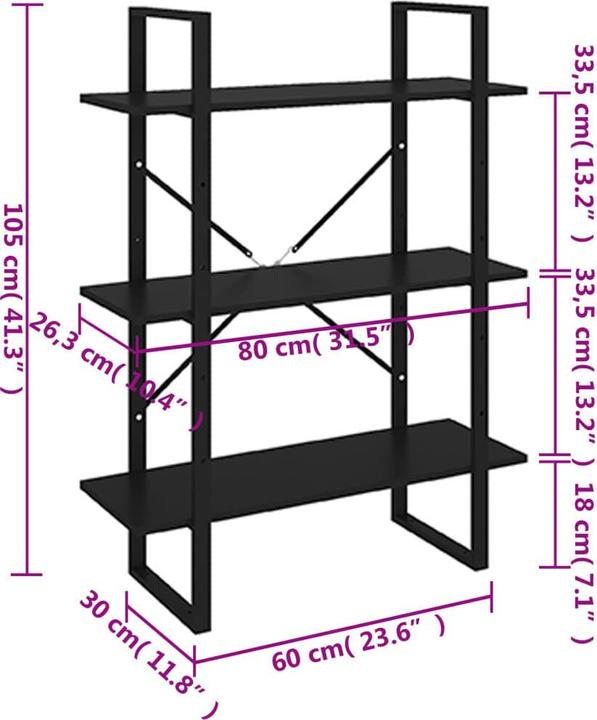 Actual product image VidaXL Elden (80 x 30 x 105 cm)