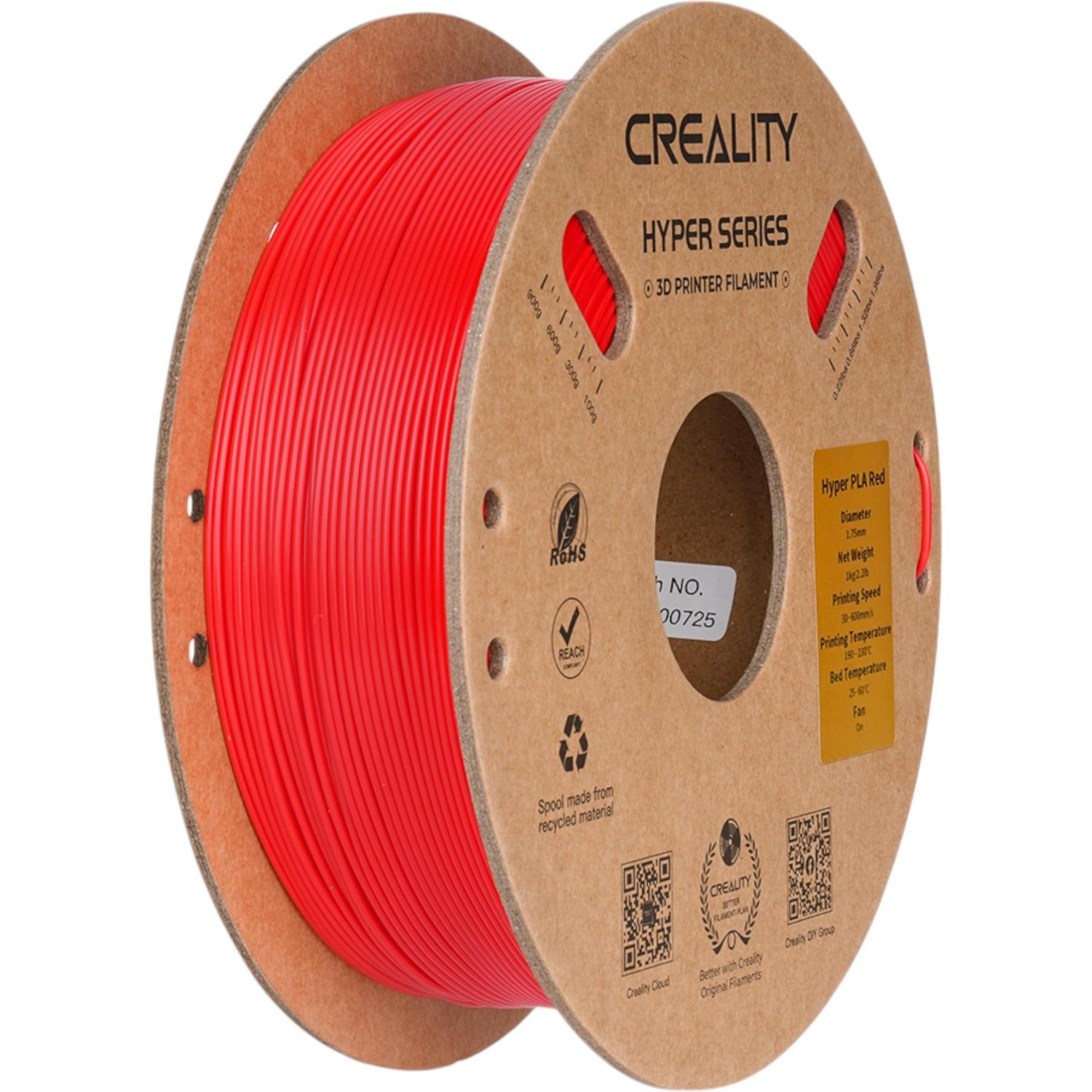 Creality Hyper Speed (PLA, 1.75 mm, 1000 g, Rot), 3D Filament, Rot
