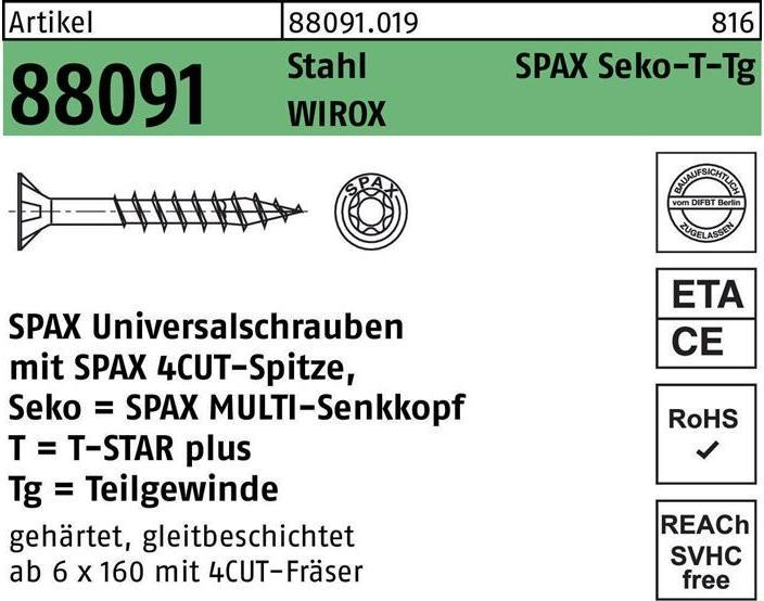 Produktbild Spax Universalschrauben 3.5 x 40 mm, 200 Stück (200 Schrauben pro Stück)