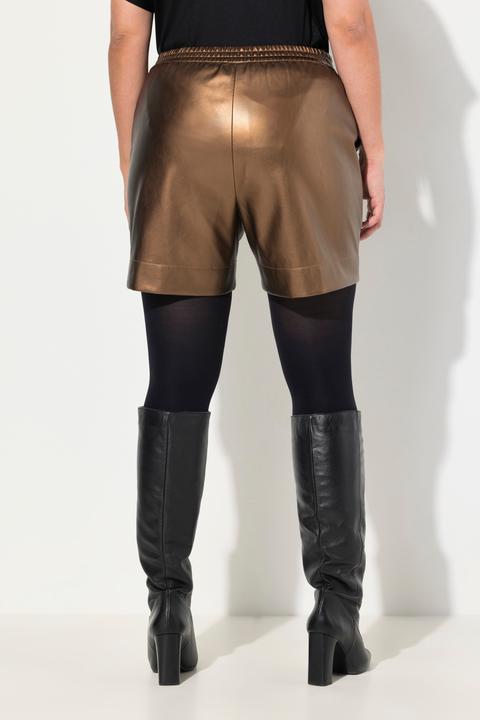 Produktbild Ulla Popken Shorts, Lederoptik, weites Bein, Komfortbund (58, 60)