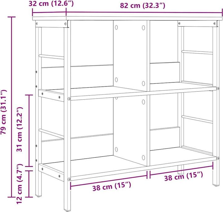 Produktbild vidaXL Bücherregal (32 x 82 x 79 cm)