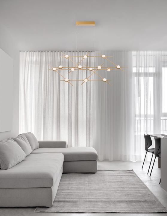 Actual product image Nova Luce ATOMO LED pendant light gold 39W warm white 110x34.5x120cm dimmable 9180614