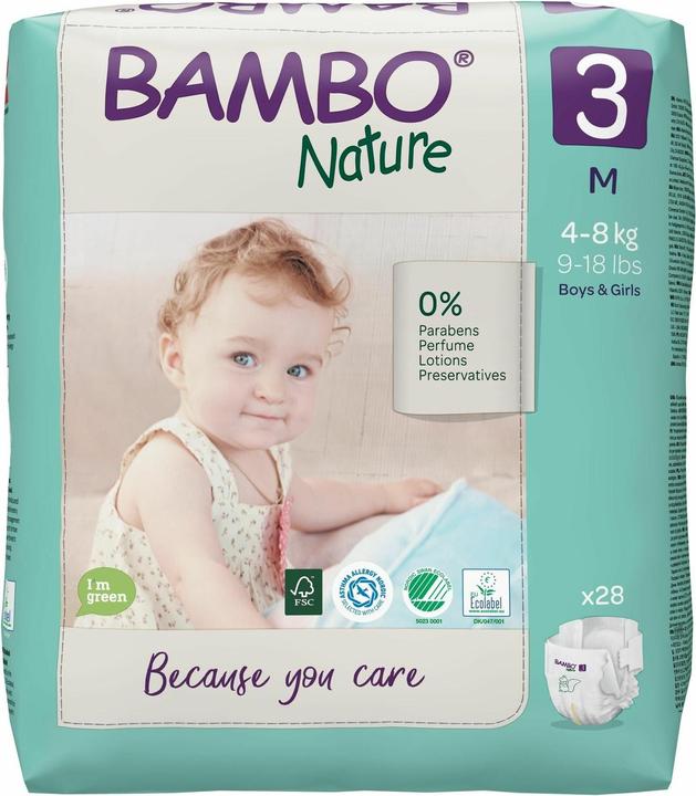 Bambo Organic diapers Midi (Size 3, Pack, 28 Piece)