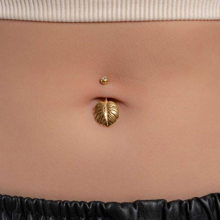 Produktbild Bijouteria Bauchpiercing (Chirurgenstahl 316L, PVD Beschichtung (goldfarbig), Kristall)