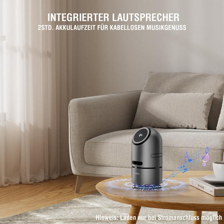 Actual product image 4smarts Wireless Charger 3-in-1 ChargeBot Sound Spacegrau (15 W)