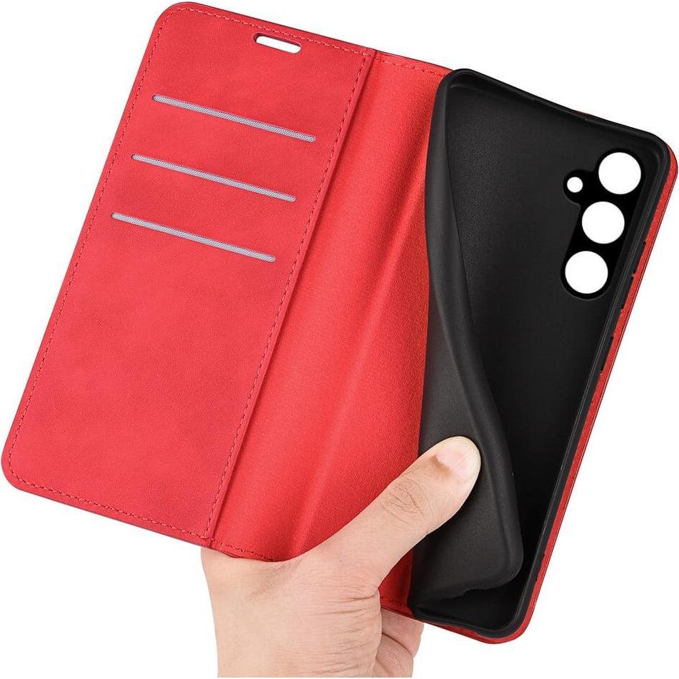 Thumbnail - Cover-Discount Galaxy A15 - Stand Flip Case Hülle rot (Samsung Galaxy A15), Smartphone Hülle, Rot