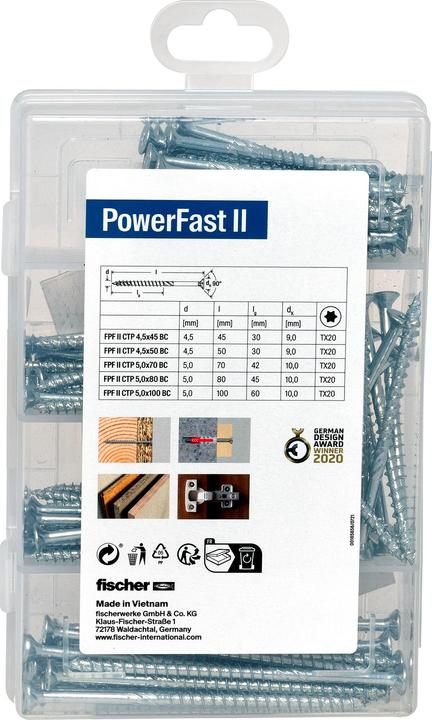Produktbild Fischer Meisterbox PowerFast II SK TG TX (110 Schrauben pro Stück)