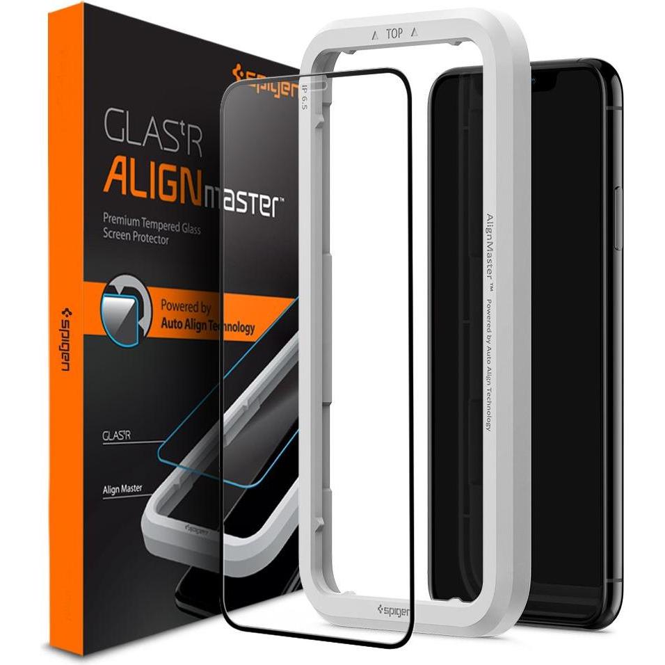 Thumbnail - Spigen Alm Glass FC iPhone 14/13 Pro/13 szkło hartowane czarna ramka z ramką montażową AGL03725 (1 Stück, Apple iPhone 1...