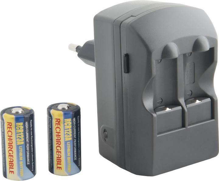 Produktbild Avacom Lade-Zweikanal-ACFRB-Kit für RCR123-Akkuladung + 2 Stück RCR123 (Kamera Akku Ladegerät)