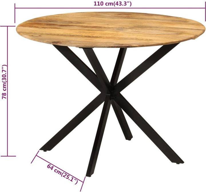 Image du produit vidaXL Esstisch (110 x 78 cm)