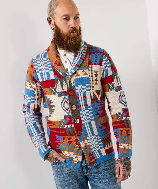 Produktbild Joe Browns Aztec Patchwork Shawl Neck Cardigan (XL)