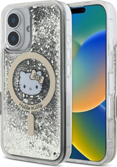 Hello Kitty HKHMP16SLGDIK iPhone 16 6.1" czarny złoty/black gold hardcase Liquid Glitter Fever MagS (Apple iPhone 16)