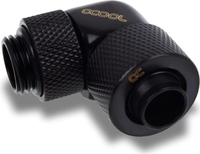 Actual product image Alphacool Icicle 13/10mm Screw-on 90?? Rotatable G1/4 - 4pcs Set Deep Black