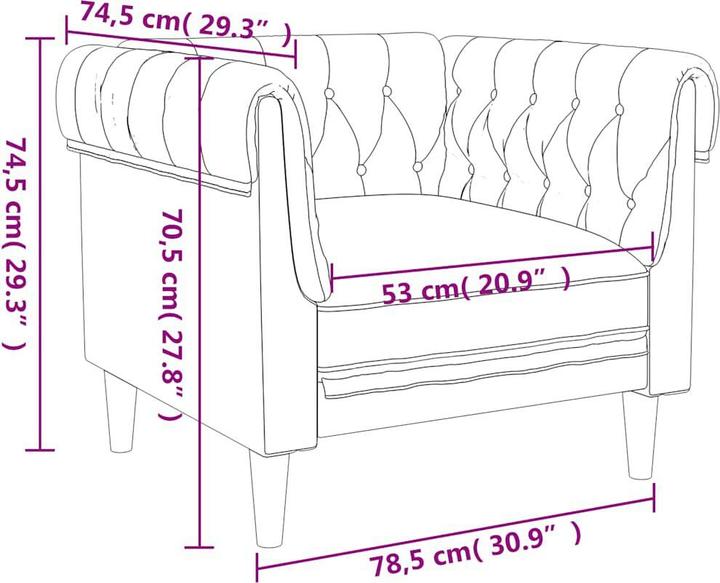 Produktbild vidaXL Chesterfield Sessel