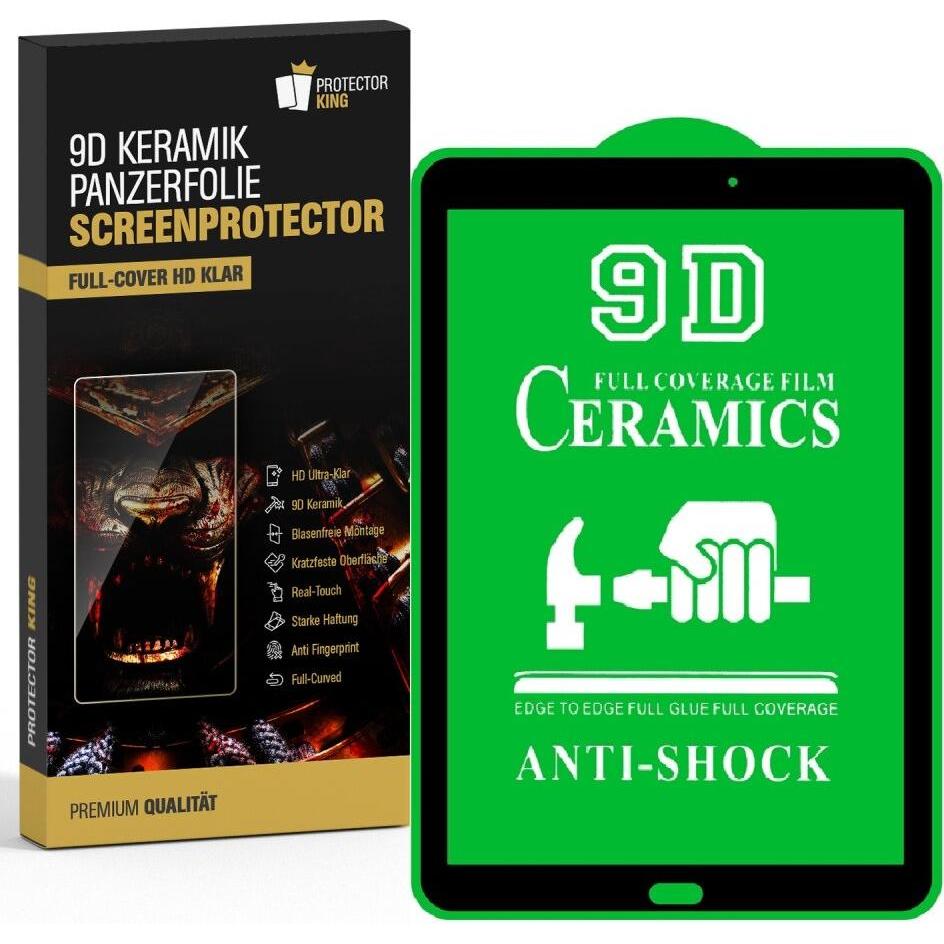 Protectorking 4x mchutzfümamTempered 9D Keramik 6FULL KLAR (4 Stück, Galaxy Tab E 9.6), Tablet Schutzfolie