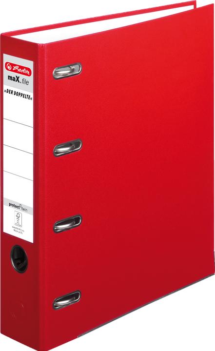 Image du produit Herlitz PP double file maX.file, largeur du dos : 70 mm, rouge double DIN A5 cross file, PP plastic cover (A4, 70 mm, 1 pcs)