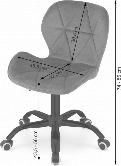 Immagine prodotto Leobert Drehbarer Bürostuhl mit breiter Rückenlehne, schwarzer Samt