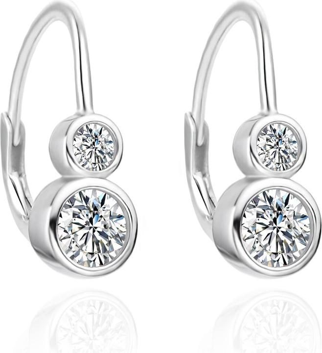 Immagine prodotto Agato - Silver dangle earrings with clear zircons AGT-E260LW (Argento)