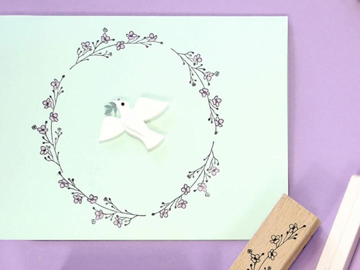 Actual product image Artoz Stamp flower branch wooden stamp