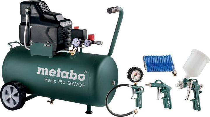 Metabo Compressor Basic 250-50 W OF Set with tool set LPZ 4