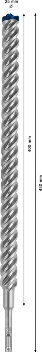 Actual product image Bosch Professional Zubehör EXPERT SDS plus-7X hammer drill bit, 25 x 400 x 450 mm (25.0 millimetres)